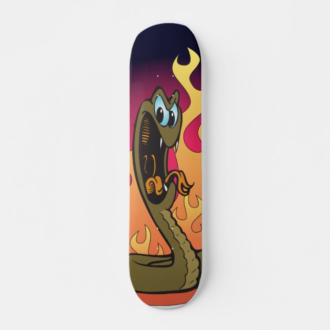 Skateboard Serpent et flammes (Devant)