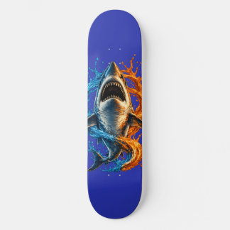 Skateboard Serviette de plage Requin Féroce – Océan Bleu & Or