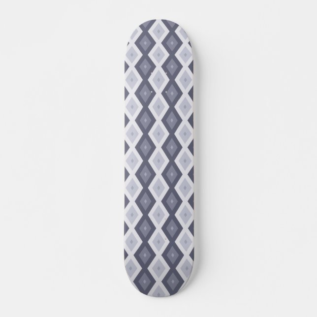 Skateboard Shades of blue grey diamond pattern (Devant)