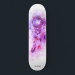 Skateboard *~* Shaman Shamanic Tribal Sacré Dream Catcher<br><div class="desc">* Western BOHO American Watercolor Abstrait Dream Catcher Journey with nice Feathers as a Shamanic symbole for a Native American Spiritual Healer or BOHEMIAM design. * * *** Les couleurs sont fortes LAVENDER PURPLE et PINK MAGENTA. Il y a de la place pour l'information sur les médias sociaux. Ce design...</div>
