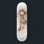 Skateboard *~* Shamanic Saints Dream Catcher Tribal Shaman<br><div class="desc">* Western BOHO American Watercolor Abstrait Dream Catcher Journey with nice Feathers as a Shamanic symbole for a Native American Spiritual Healer or BOHEMIAM design. * . *** Les couleurs sont BROWN, TAN, BRONZE et CUIVRE .. Ce design ésotérique populaire boho créatif abstrait attrapeur de rêve moderne et de plumes...</div>