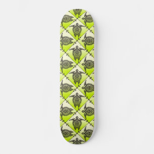 Skateboard Shamanic Tortues de mer Motif - vert