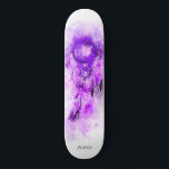 Skateboard *~* Shamanic Tribal Boho Sacré. Dream Catcher<br><div class="desc">* Western BOHO American Watercolor Abstrait Dream Catcher Journey with nice Feathers as a Shamanic symbole for a Native American Spiritual Healer or BOHEMIAM design. * * *** Les couleurs sont principalement brillantes LAVENDER PURPLE MAGENTA couleurs sur BLANC. Ce design ésotérique populaire boho créatif abstrait attrapeur de rêve moderne et...</div>