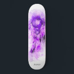 Skateboard *~* Shamanic Tribal Boho Sacré. Dream Catcher<br><div class="desc">* Western BOHO American Watercolor Abstrait Dream Catcher Journey with nice Feathers as a Shamanic symbole for a Native American Spiritual Healer or BOHEMIAM design. * * *** Les couleurs sont principalement brillantes LAVENDER PURPLE MAGENTA couleurs sur BLANC. Ce design ésotérique populaire boho créatif abstrait attrapeur de rêve moderne et...</div>