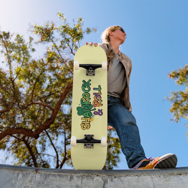 Skateboard Shamrock et Roll St. Patrick's Day (Extérieur 1)