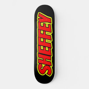 Skateboard Sheffey Red Comic Polices Patinage