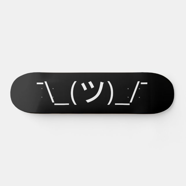Skateboard Shrug Emoticon —\_(ツ)_/ Afficher le Kaomoji japona (Horz)