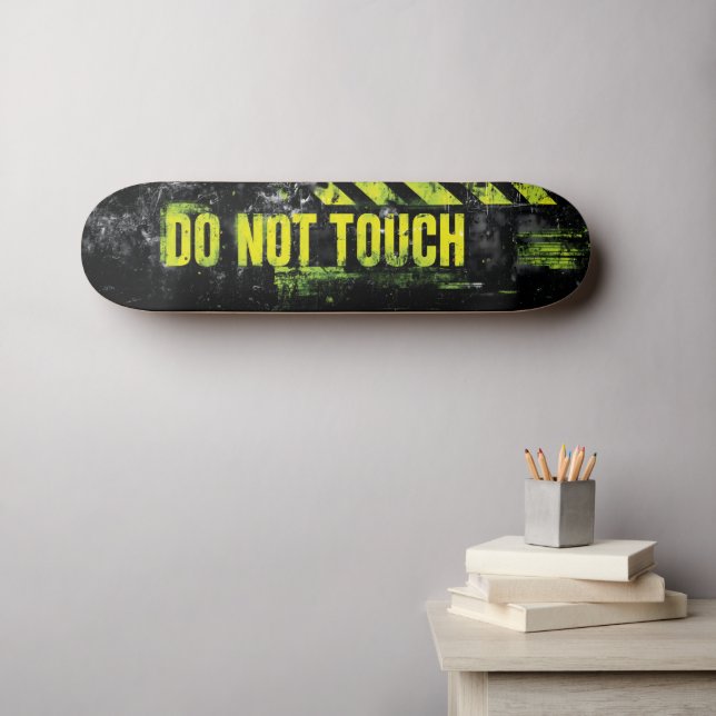 Skateboard Signal d'avertissement "Ne touchez pas" (Art mural (Horz))