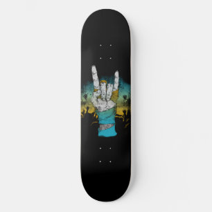 Skateboard Signe de cornes de concert de rock de musique zomb
