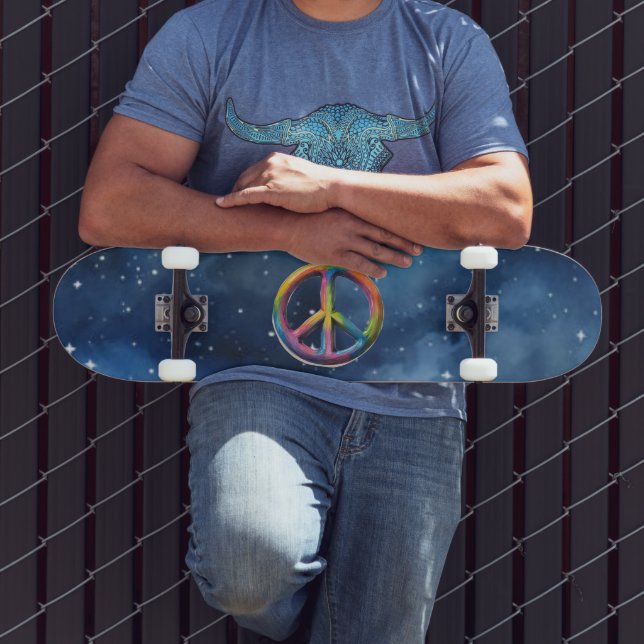 Skateboard Signe de la paix dans l'espace (Extérieur 3)