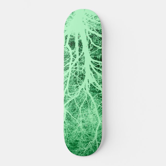 Skateboard Silhouette d'arbre vert (Recto)