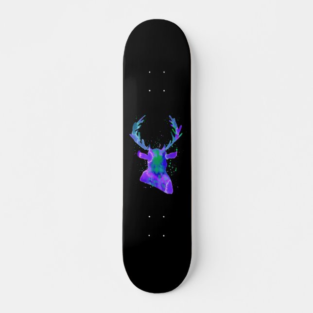 Skateboard Silhouette de cerf pourpre (Devant)