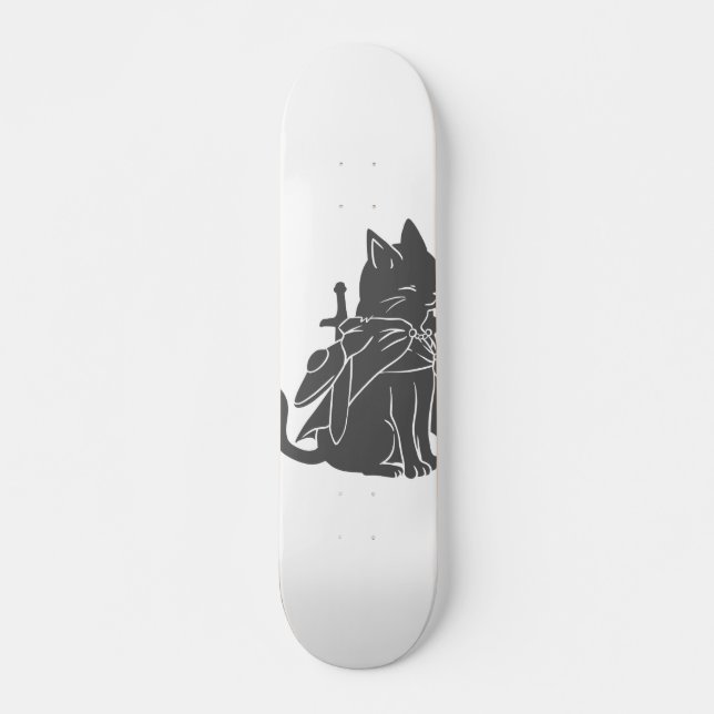 Skateboard Silhouette de chat guerrier - Choisir la couleur a (Devant)