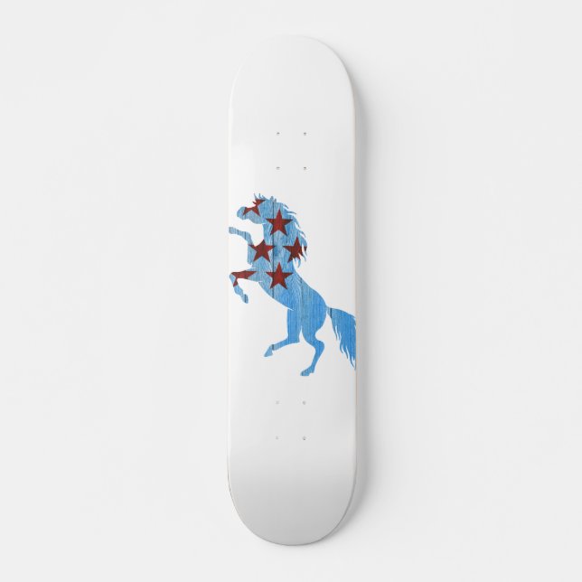 Skateboard Silhouette de cheval bleu (Devant)