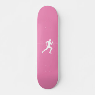 Skateboard Silhouette De Coureur Avec Ligne De Brise Cardiaqu