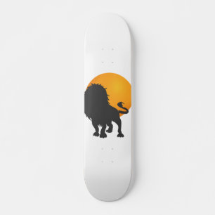 Skateboard Silhouette de lion - Choisir la couleur arrière -