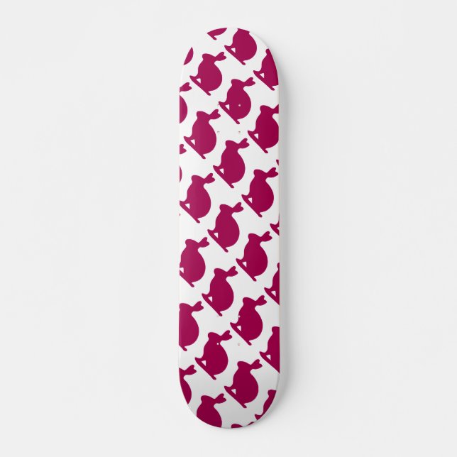Skateboard Silhouette pourpre faite sur commande de lapin (Devant)