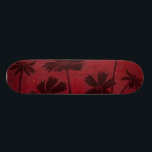 Skateboard Silhouettes en tête de fleurs sur Arrière - plan C<br><div class="desc">Des silhouettes en forme de tête de fleur sont dressées contre un arrière - plan pourpre dans ce tableau botanique contemporain. Le rouge profond de la toile de fond sert de grand accent pour les ombres florales représentées dans cette pièce.</div>