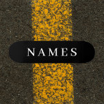 Skateboard Simple Black Custom Ajouter Votre Nom Élégant<br><div class="desc">Simple Black Custom Ajouter votre nom Design élégant pour tout le monde.</div>
