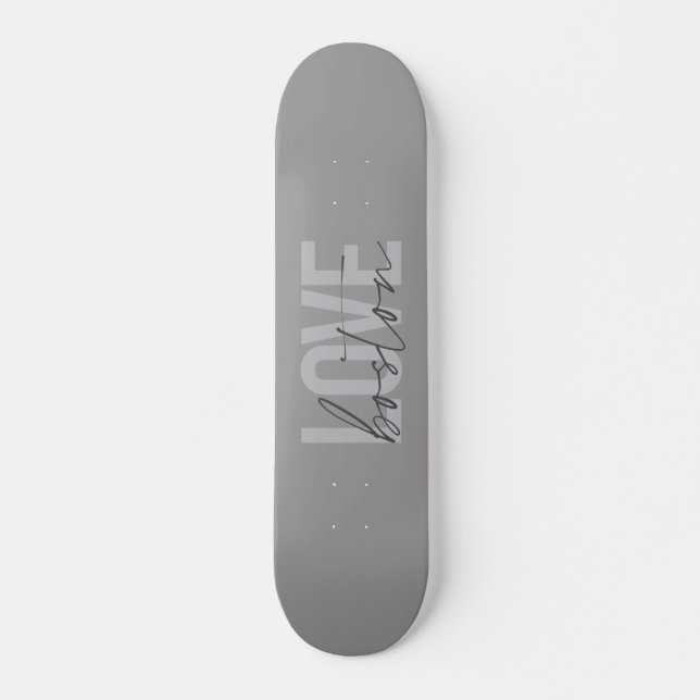 Skateboard Simple, cool, moderne, design urbain Love Boston (Devant)