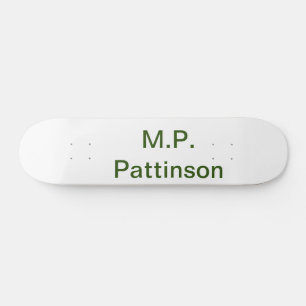 Skateboard Simple minimal vert ajoutez votre texte nom photo