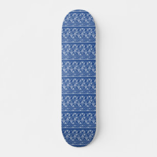 Skateboard Simple Motif d'art tribal bleu