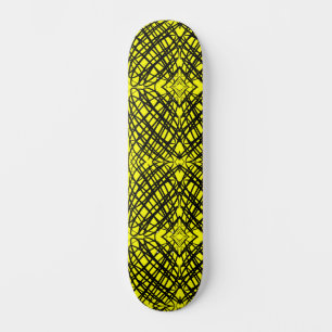 Skateboard Simple Scribble Carreaux miroir Jaune