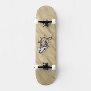 Skateboard Sirène d'argent dans la Décoration de Sable
