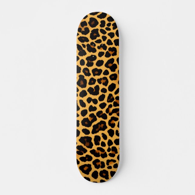 Skateboard Skate avec Gras Cuir Cheetah Design (Devant)