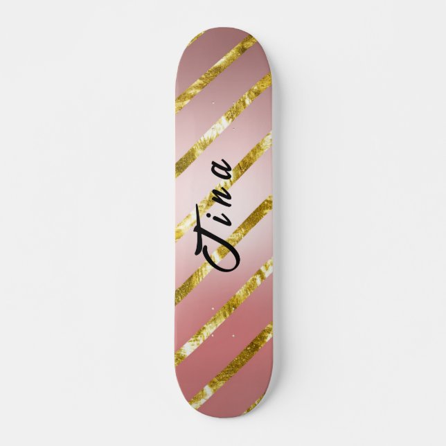 Skateboard skate de parties scintillant rose mignon (Devant)