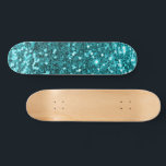 Skateboard Skate de Parties scintillant turquoise<br><div class="desc">Créez votre propre skateboard personnalisé avec vos propres images et texte.</div>