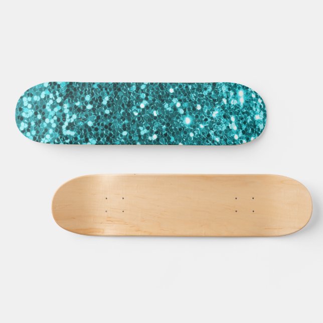 Skateboard Skate de Parties scintillant turquoise (Horz)