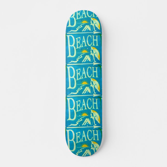 Skateboard skate de plage bleu (Devant)