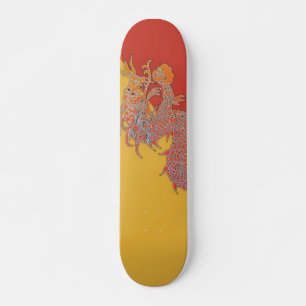 Skateboard Skate Orange Dragon
