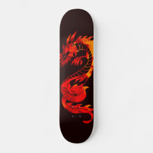 Skateboard Skate Red Fire Dragon
