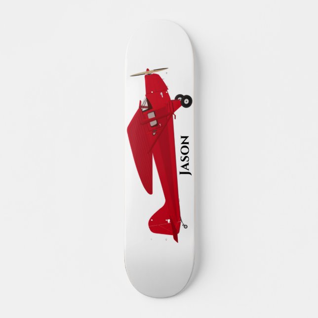 Skateboard Skate vintage d'avion rouge (Devant)