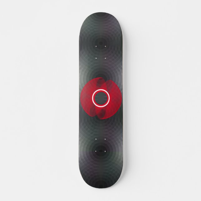 Skateboard Skateboard, Abstrait noir et rouge (Devant)
