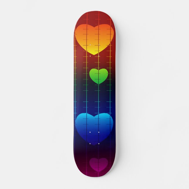 Skateboard Skateboard, Rainbow Heart Motif (Recto)