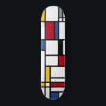Skateboard Skateboards art Piet Mondrian abstraction<br><div class="desc">Un design sportif et épuré pour ce skateboard avec ces carrés de couleur géométrique inspiré des peintures de Mondrian,  des lignes simples mais efficaces. Le cadeau idéal pour tous les skateboarders fan de sports extrêmes.</div>