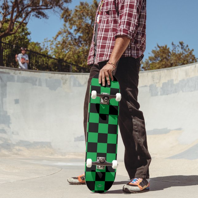 Skateboard Skateboards Black and Green Checker HAMbWG  (Extérieur 2)