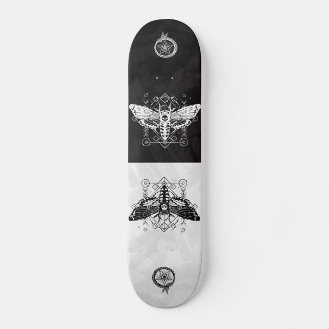 Skateboard Skateboards papillon nuit tête de mort graphique (Recto)