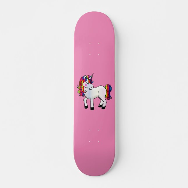 SKATEBOARD SKATEBOARDS UNICORN ROSE POUR LES FILLES (Devant)