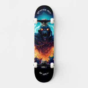 Skateboard Skating out of Hell - Crâne
