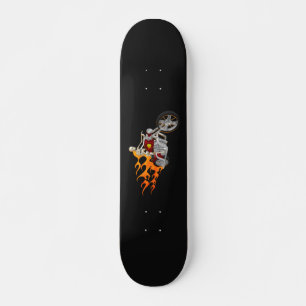 Skateboard Skeleton Bike Rider Avec Flames : Patinage