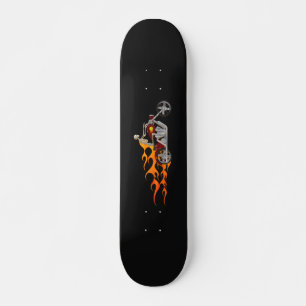 Skateboard Skeleton Bike Rider Avec Flames : Skate