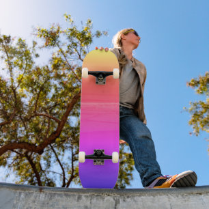 Skateboard Ski Pink Yellow Orange Beach Sunset