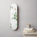 Skateboard Skieurs alpins Freeride Illustration<br><div class="desc">Skieurs rétro skateboard. skieur d'hiver cool design motif avec skieurs skieurs sur les pistes de la station de ski alpin parmi des sapins enneigés dans les alpes. Les skieurs freeride portent des combinaisons de ski rétro vintages et colorées, descendent en ski avec des skis sur un arrière - plan de...</div>