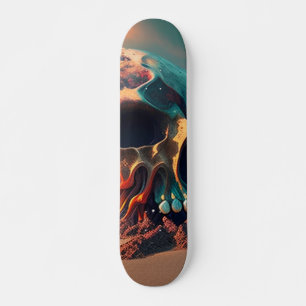 Skateboard Skull on the beach