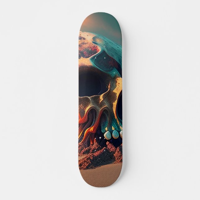 Skateboard Skull on the beach (Devant)