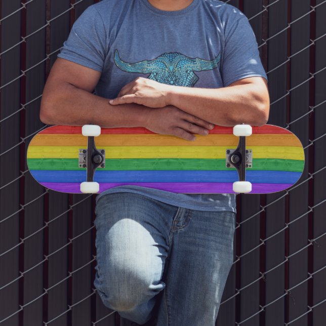 Skateboard SlipperyJoe's classique arc-en-ciel tactile fait m (Extérieur 3)